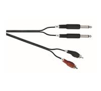 2 x 6.35 mm (1/4) Mono Jack Plug to 2 x Phono Plugs Black Figure 8 Screened Cable