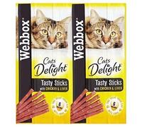 2 x 6 Cats Delight Chicken & Liver Tasty Sticks 30g