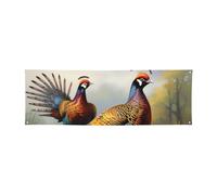 2 x 6 Ft Polyester Banners Flag Pheasants Animals Photography Backdrop Banner Signs with Hanging Ropes Background Banner for Wall Signs Party Decor Flag Photo Props