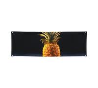 2 x 6 Ft Polyester Banners Flag Pineapple fruit Photography Backdrop Banner Signs with Hanging Ropes Background Banner for Wall Signs Party Decor Flag Photo Props