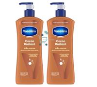 2 x 600ml Vaseline Intensive Care Lotion Cocoa Radiant Glow 48h Moisture Pump