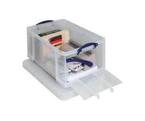 2 x 64 L Front Opening Really Useful Box Stackable Storage Box, Clear - New +24h