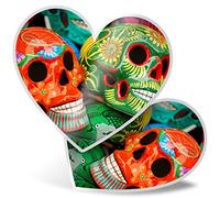 2 x 7.5cm He Stickers - Mexican Sugar Skulls Day of The Dead Decals 21872