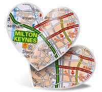 2 x 7.5cm He Stickers - Milton Keynes England UK Travel Map Decals 45734
