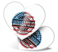 2 x 7.5cm He Stickers - Minneapolis Minnesota USA Flag Decals 6072