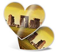 2 x 7.5cm Heart Stickers - Ancient Stonehenge England Britain UK Decals 24263