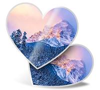 2 x 7.5cm Heart Stickers - Banff National Park Canada Mountains Decals 44217