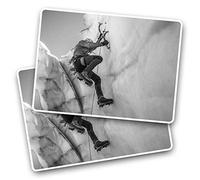 2 x 7.5cm Rectangle Stickers - Climbing Mountaineering Ice Climb Decals 37468