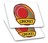 2 x 7.5cm Rectangle Stickers - Cricket Ball England English UK Decals 7232