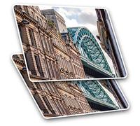 2 x 7.5cm Rectangle Stickers - Tyne Bridge Newcastle England UK Britain Decals 24350