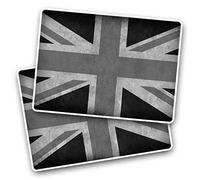 2 x 7.5cm Rectangle Vinyl Stickers Rustic Union Jack Flag Britain 36305