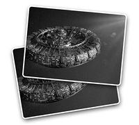 2 x 7.5cm Rectangle Vinyl Stickers Science Fiction Spaceship Fantasy 36060