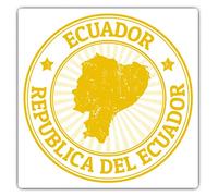 2 x 7.5cm Square Vinyl Stickers - Ecuador South America Travel Stamp Decals 4658