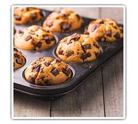 2 x 7.5cm Square Vinyl Stickers - Home Baking Chocolate Muffins Tin Decals 45348