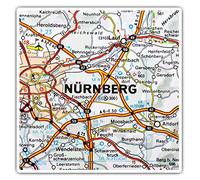 2 x 7.5cm Square Vinyl Stickers - Nuremberg City Germany German Travel Map Decals 45896