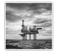 2 x 7.5cm Square Vinyl Stickers - Offshore Jack Up Rig Oil Industry Decals 43293