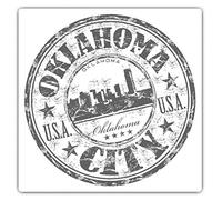 2 x 7.5cm Square Vinyl Stickers - Oklahoma City USA American Travel Decals 40361