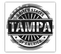 2 x 7.5cm Square Vinyl Stickers - Tampa Bay Florida USA American Flag Decals 40540