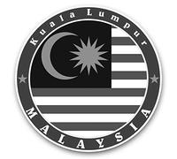 2 x 7.5cm Vinyl Stickers - Malaysia Kuala Lumpur Travel Flag Decals 40271
