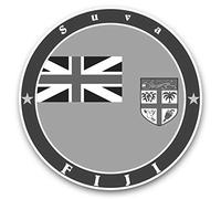 2 x 7.5cm Vinyl Stickers - SUVA Fiji Fijian Flag Holiday Travel Decals 40110