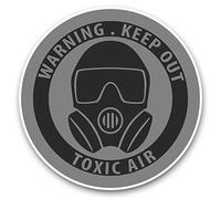 2 x 7.5cm Vinyl Stickers - Toxic Air Warning Nuclear Chernobyl Decals 41849