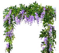 2 x 7 Feet/Pieces Artificial Vine Garland Flower Vine Rattan Hanging Flowers for Ceremony