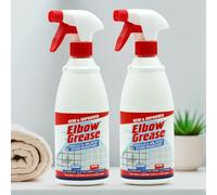 2 x 700ml Elbow Grease Mould & Mildew Stain Remover Spray - Powerful Bleach Cleaner for Bathrooms, Kitchens, Tiles & Outdoor Surfaces (Total 1400ml)