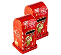 2 x 70g Letters To Santa Small Mini Christmas Post Box Gift Tins with 5 Milk Chocolate Letters, 140g - Perfect Stocking Filler or For Secret Santa