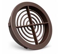 2 x 70mm Circular Soffit Vents with Insect Grille, Push-Fit uPVC Roof Eaves Vent Covers for Loft Ventilation, Mahogany Brown