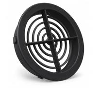 2 x 70mm Circular Soffit Vents with Insect Grille, Push-Fit uPVC Roof Eaves Vent Covers for Loft Ventilation, Black