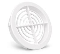 2 x 70mm Circular Soffit Vents with Insect Grille, Push-Fit uPVC Roof Eaves Vent Covers for Loft Ventilation, White