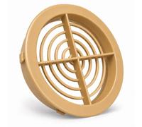 2 x 70mm Circular Soffit Vents with Insect Grille, Push-Fit uPVC Roof Eaves Vent Covers for Loft Ventilation, Light Oak