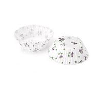 3 x 72pk Eddington Medium Cup Cake Cupcake Muffin Cases White Purple Flowers