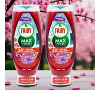 2 x 730ml Fairy Max Power Washing Up Liquid - Mrs Hinch’s Spring Edition, Cherry Blossom