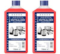 2 x 750 ml Descaler Universal Descaler Concentrate, as for Fully Automatic Coffee Machines, Kettles etc. - For 6 Descaling / Applications, 125 ml Each