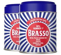 2 x 75g Brasso Metal Polish Wadding for Surfaces