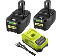 2 X 8.0Ah 18Volt Replacement Batteries for Ryobi 18V Battery with P117 Charger Combo, Compatible with Ryobi Battery 18V RB18L50 RB18L40 RB18L25 RB18L15 RB18L13 P102 P103 P104 P105 P106 Cordless Tools