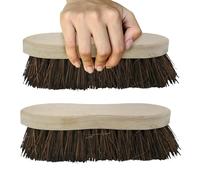 2 X 8.5” Wooden Bass Hand Scrub Broom Brush Floor Cleaning | Bristles Multi Purpose, Indoor & Outdoor Use | Sweeping Tools, Scrubbing Hand Tool, Set Of 2