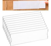 2 x 8 Inch Acrylic Wall Name Plate Holder Clear Plastic Sign Holder Frame with Adhesive Tape Horizontal Name Plates for Door Office Nameplate Display Trays Office Home Classroom favors(30 Sets)