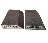 2 x 80 GRIT Angled Abrasive Grinding Sponge Sanding Blocks Pad Sandpaper Polishing STALCO