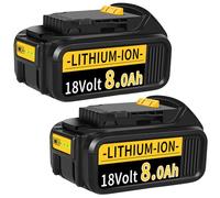 2 X 8000mAh 18v Batteries Replacement for Dewalt 18V Battery Compatible with Dewalt Battery DCB184 DCB200 DCB1820 DCB181 DCB182 DCB201 DCB200-2 with LED Indicator