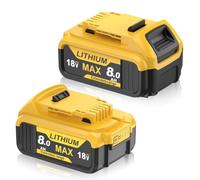 2 X 8000mAh for Dewalt 18V Battery, Replacement Battery for Dewalt 18 Volt | High Capacity Lithium-ion Compatible with DCB180 DCB181 DCB182 DCB183 DCB184 DCB185 DCB200 DCB201 , with LED indicator
