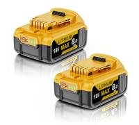 2 X 8000mAh for Dewalt 18V Battery, Replacement Battery for Dewalt 18 Volt | Large Capacity Battery for Dewalt 18V, Compatible with DCB180 DCB181 DCB182 DCB183 DCB184 DCB185 (with LED indicator)