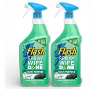 2 X 800ml Flash Spray Wipe Done ANTI-BAC APPLE BLOSSOM Multi-Purpose Cleaning Spray - Powerful Surface Cleaner, Antibacterial, Grease Remover & Fresh Apple Blossom Scent