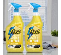 2 x 800ml Flash Spray Wipe Done Bright Crisp Lemon Cleaning Spray