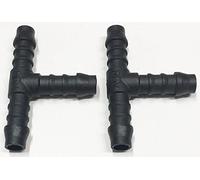 2 x 8mm T Piece Plastic Barbed Connector Pipe Hose Joiner Tubing Air Fuel Water