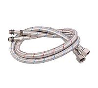 2 x 900mm Long x 1/2" BSP Flexible Hose Pipe Tap Tails for 12mm Monobloc Basin Or Kitchen Taps (FT004)
