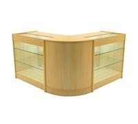 (2 x 900mm W Counters & 1 x 600mm W Corner Unit - Maple) Shop Counter Set Helios LED Light Lockable