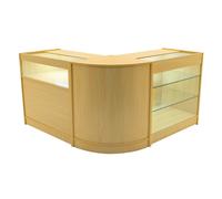 (2 x 900mm W Counters & 1 x 600mm W Corner Unit - Maple) Shop Counter Set Triton LED Light Lockable