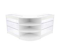 (2 x 900mm W Counters & 1 x 600mm W Corner Unit - White) Shop Counter Set Apollo LED Light Lockable